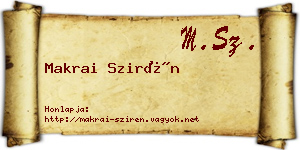Makrai Szirén névjegykártya